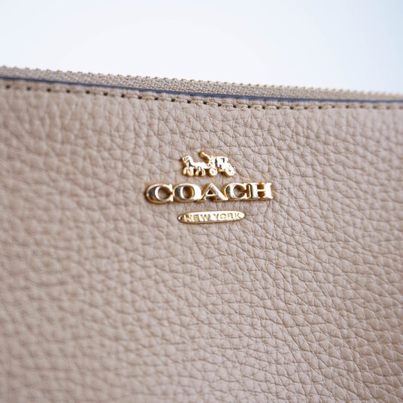 COACH Tan Corner Zip Wristlet - Picture 4 of 14